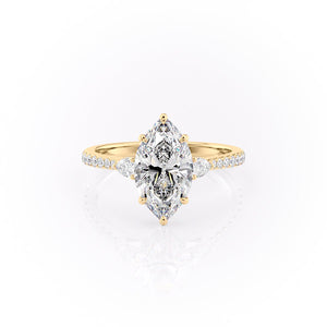 The Pave Pears Liv Set With A 3 Carat Marquise Lab Diamond