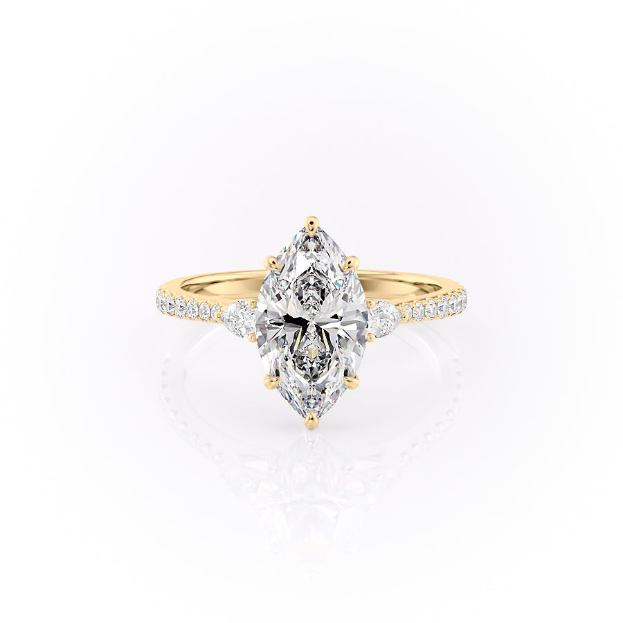The Pave Pears Liv Set With A 2 Carat Marquise Lab Diamond