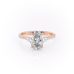 The Pave Pears Liv Set With A 2.5 Carat Oval Lab Diamond