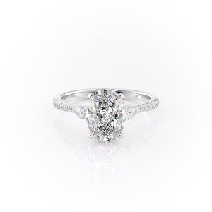 The Pave Pears Liv Set With A 2.5 Carat Oval Lab Diamond