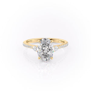 The Pave Pears Liv Set With A 2 Carat Oval Lab Diamond