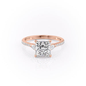 The Pave Pears Liv Set With A 1 Carat Princess Lab Diamond