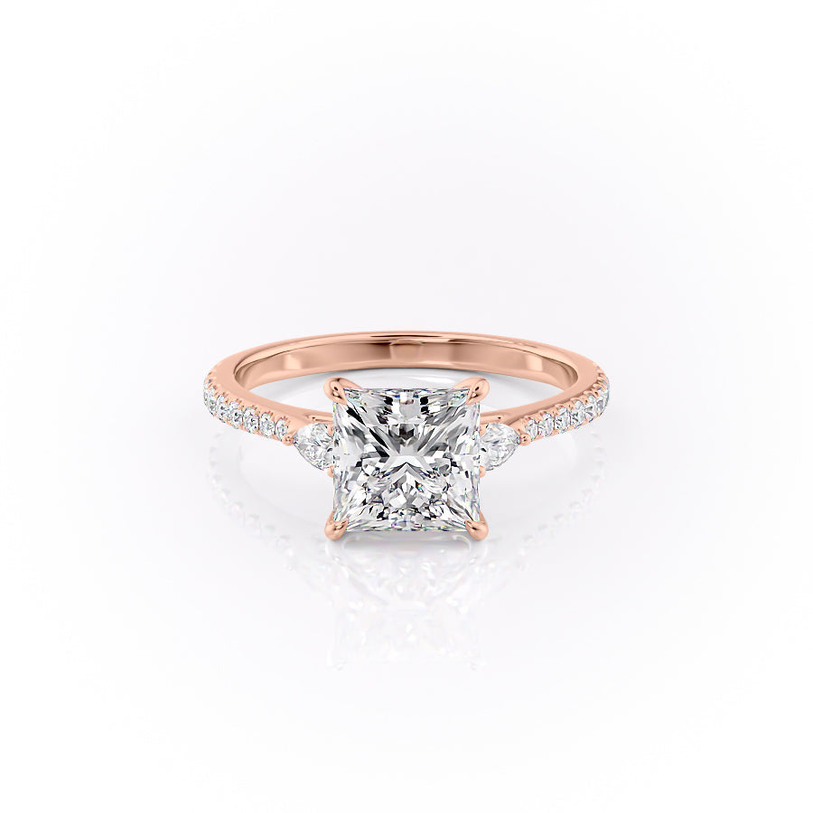 The Pave Pears Liv Set With A 1.5 Carat Princess Lab Diamond