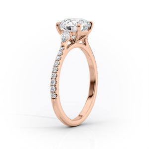 The Pave Pears Liv Set With A 1.5 Carat Princess Lab Diamond