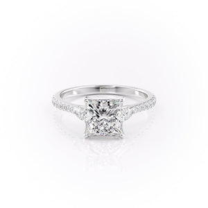 The Pave Pears Liv Set With A 3 Carat Princess Lab Diamond