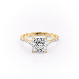 The Pave Pears Liv Set With A 1 Carat Princess Lab Diamond