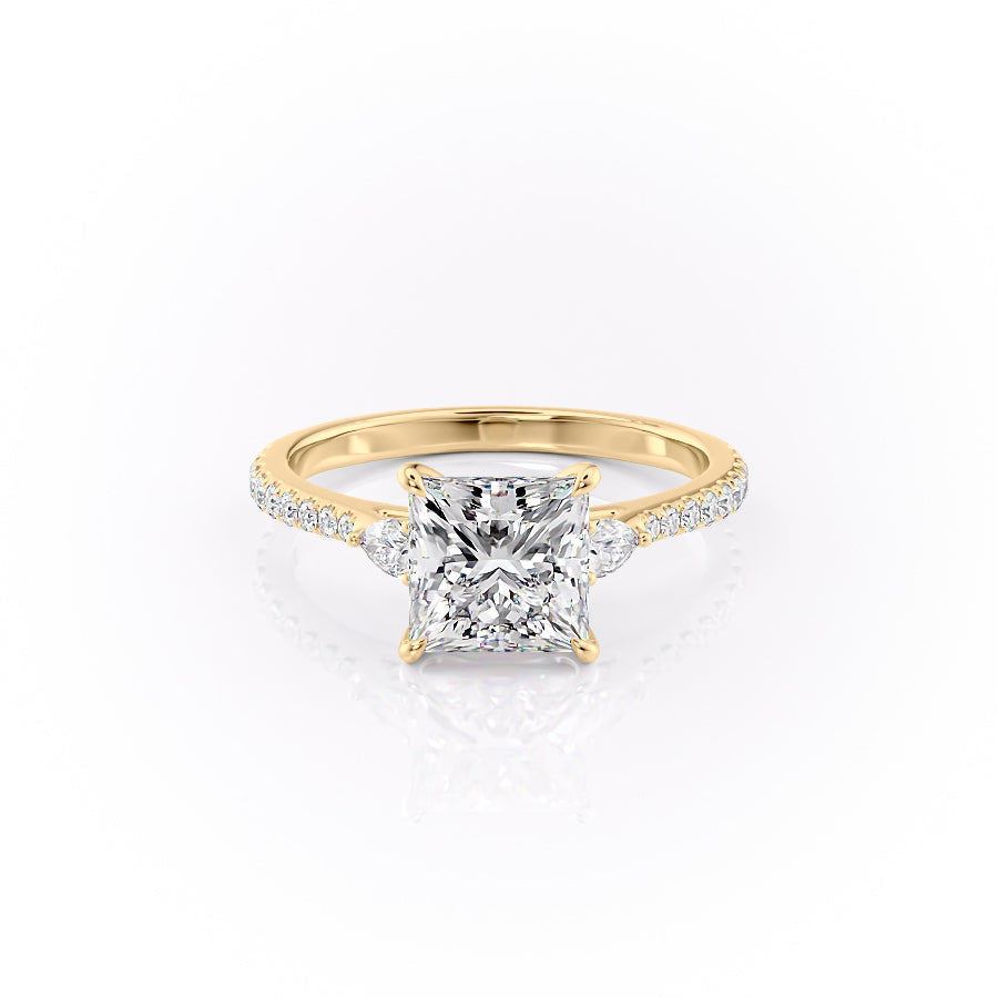 The Pave Pears Liv Set With A 2 Carat Princess Lab Diamond