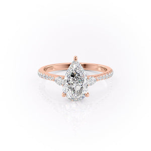 The Pave Pears Liv Set With A 1 Carat Pear Lab Diamond