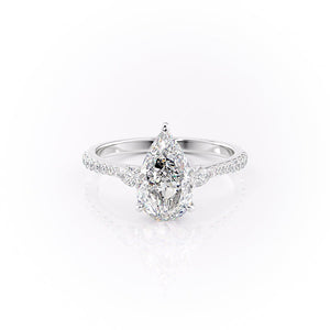 The Pave Pears Liv Set With A 1.5 Carat Pear Lab Diamond
