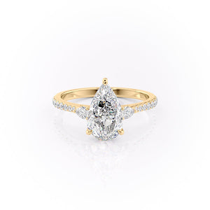 The Pave Pears Liv Set With A 1.5 Carat Pear Lab Diamond