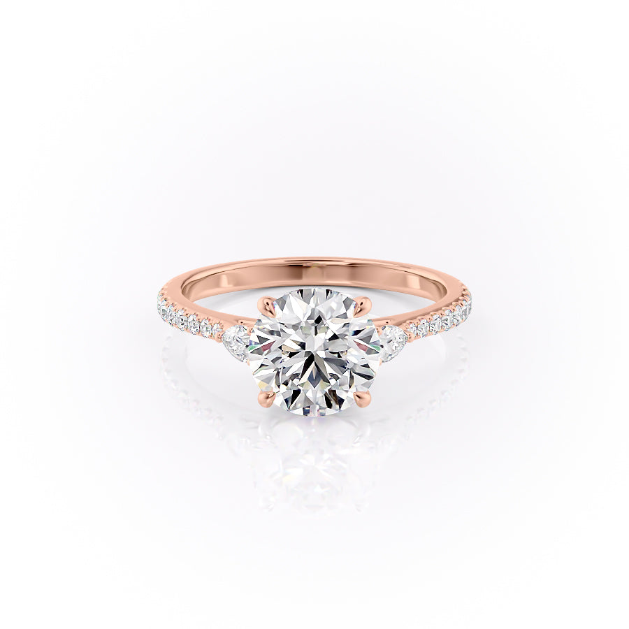The Pave Pears Liv Set With A 2.5 Carat Round Lab Diamond