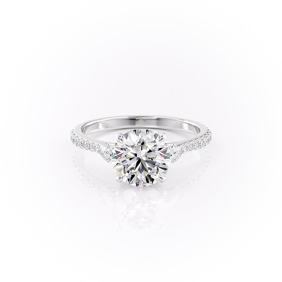 The Pave Pears Liv Set With A 2 Carat Round Lab Diamond