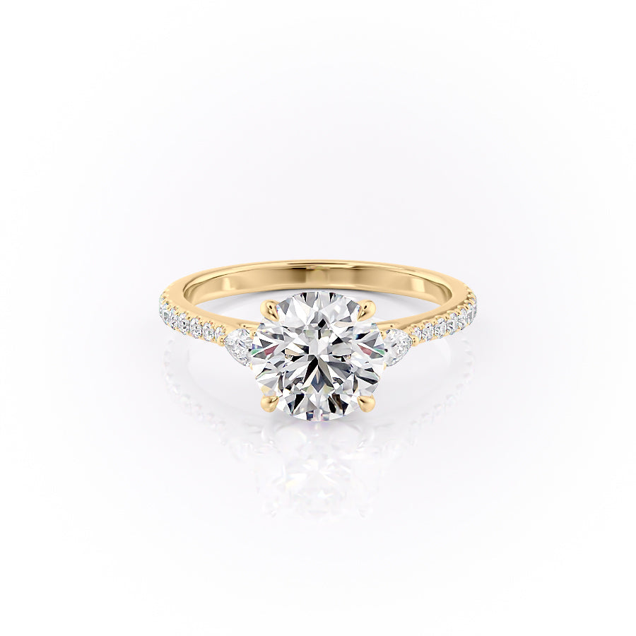The Pave Pears Liv Set With A 2 Carat Round Lab Diamond