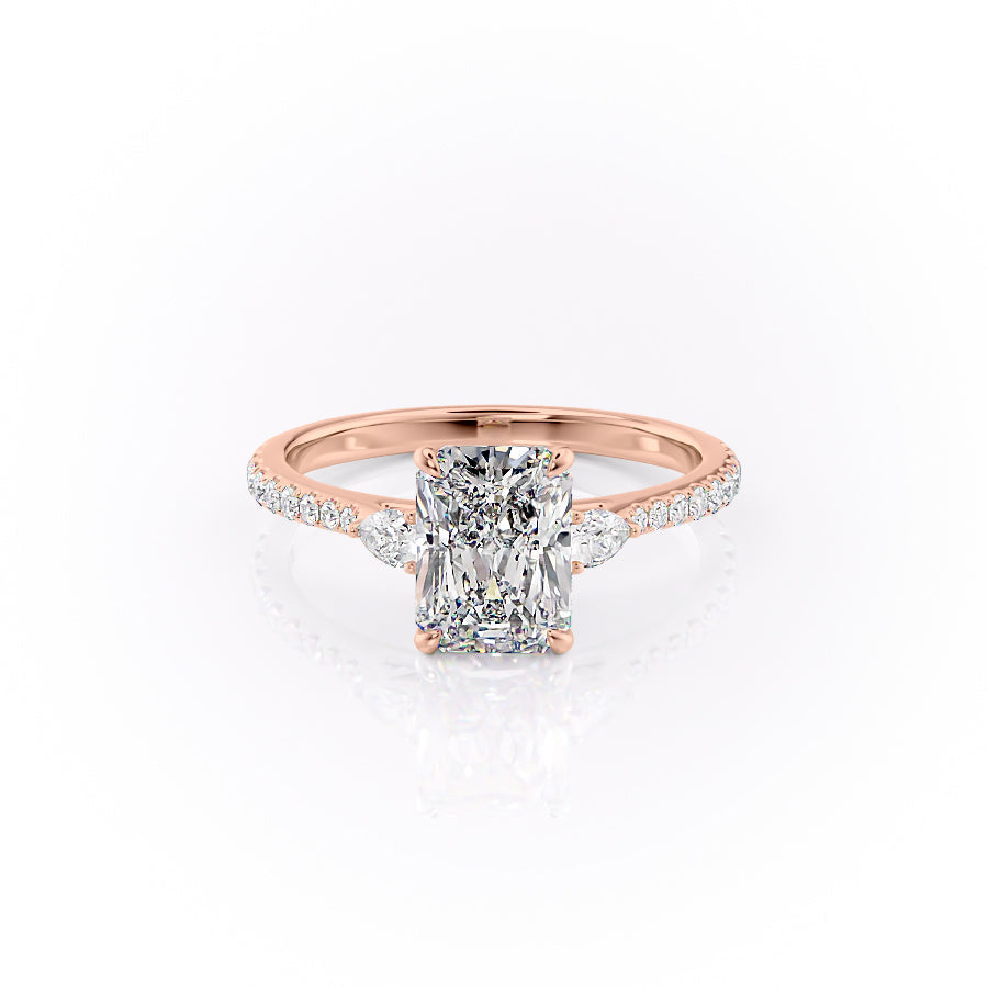The Pave Pears Liv Set With A 1 Carat Radiant Lab Diamond
