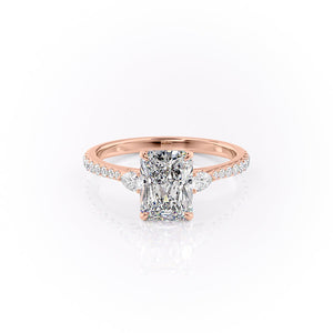The Pave Pears Liv Set With A 1.5 Carat Radiant Lab Diamond