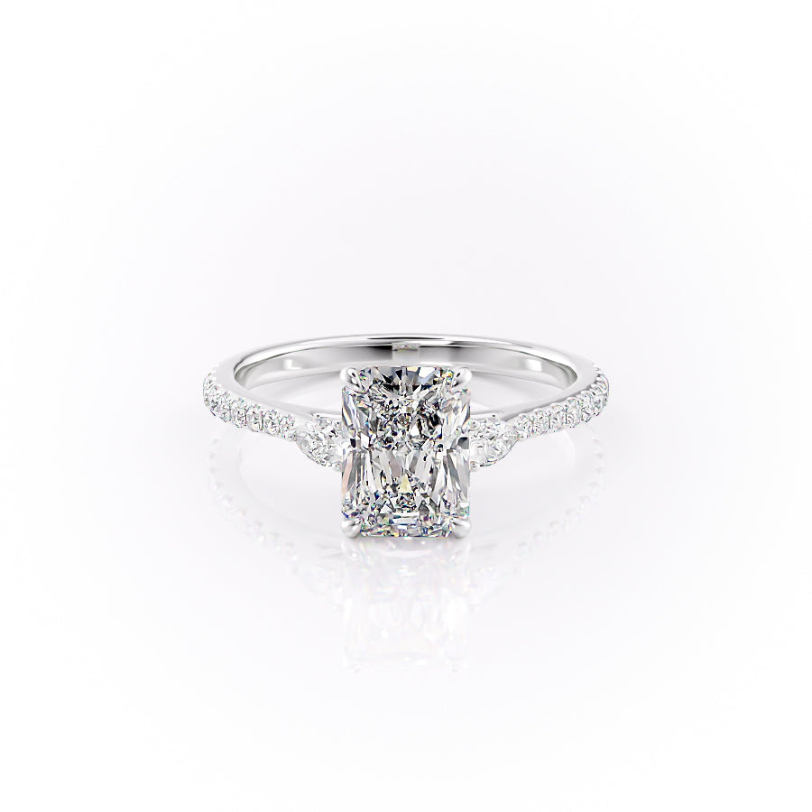 The Pave Pears Liv Set With A 1 Carat Radiant Lab Diamond