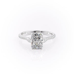 The Pave Pears Liv Set With A 2.5 Carat Radiant Lab Diamond