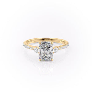 The Pave Pears Liv Set With A 2 Carat Radiant Lab Diamond