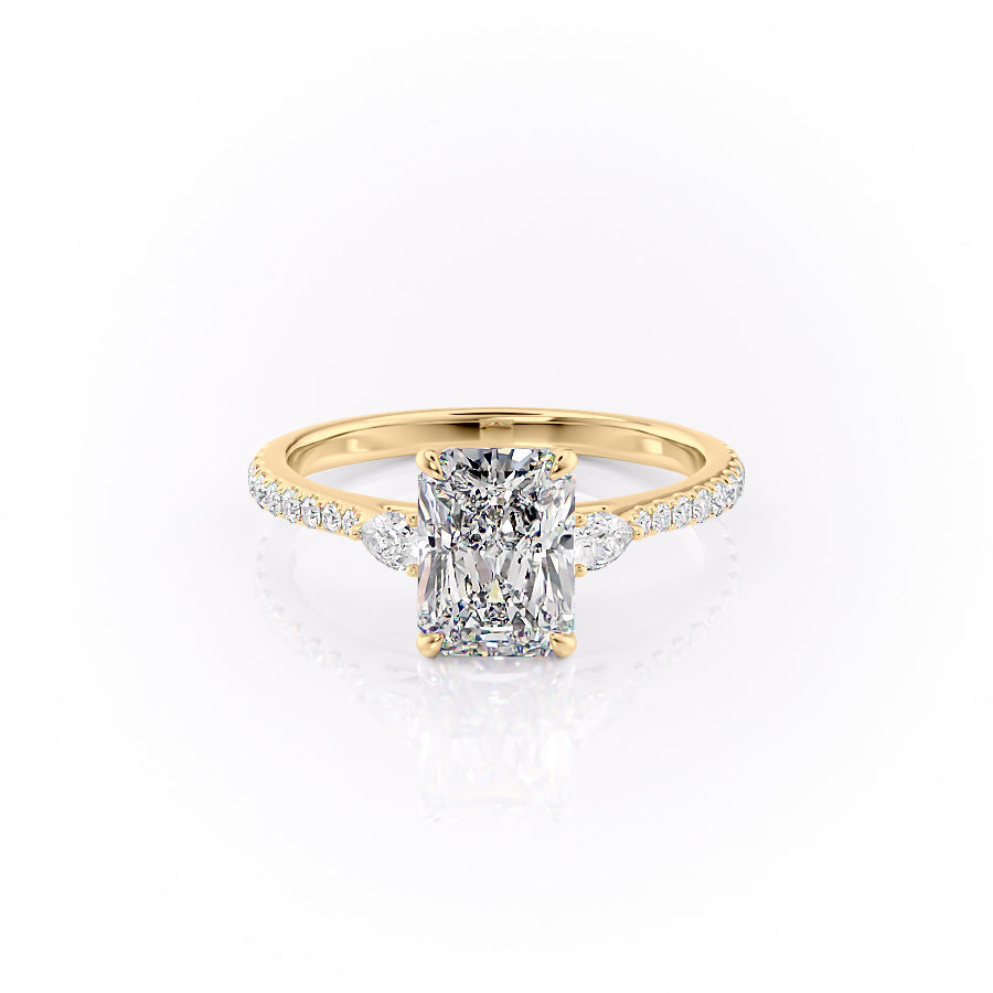 The Pave Pears Liv Set With A Radiant Moissanite