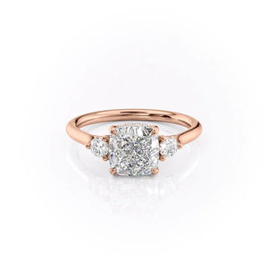 The Lia Set With A 1 Carat Cushion Moissanite