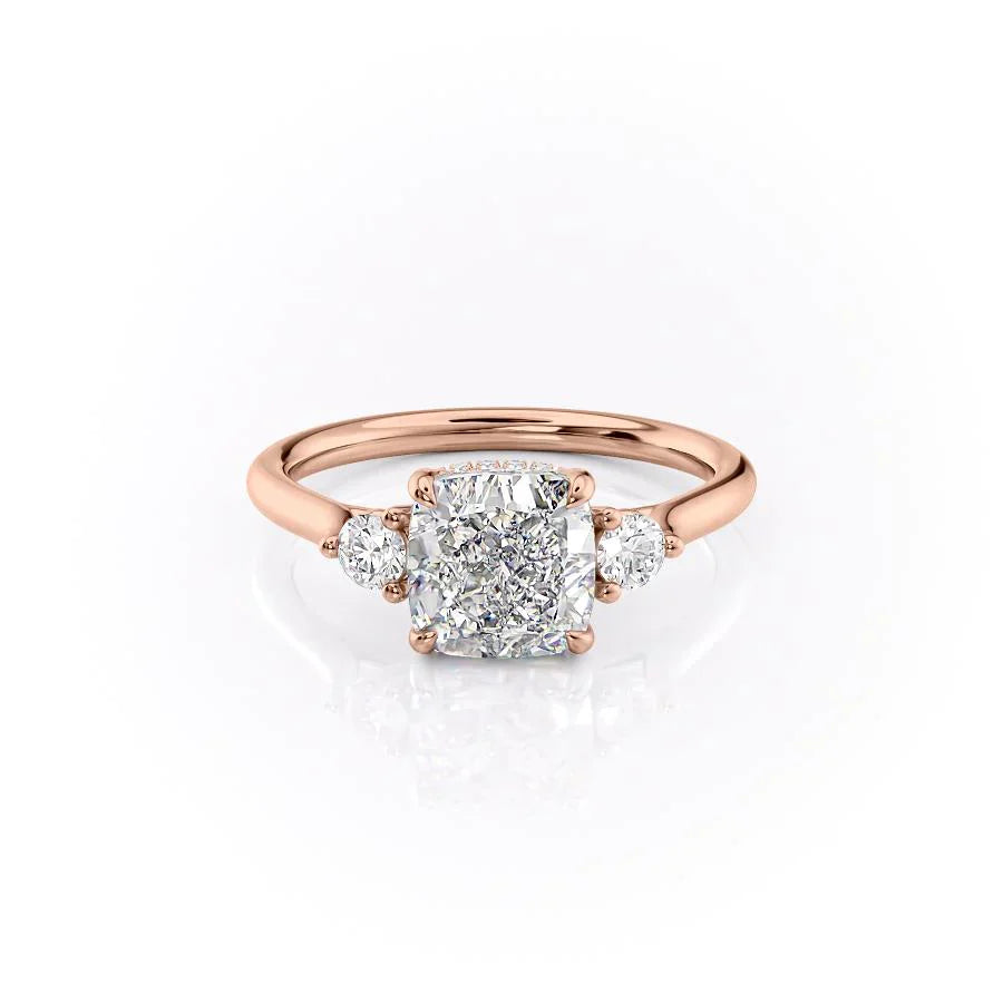 The Lia Set With A 3 Carat Cushion Moissanite