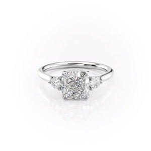The Lia Set With A 4 Carat Cushion Moissanite