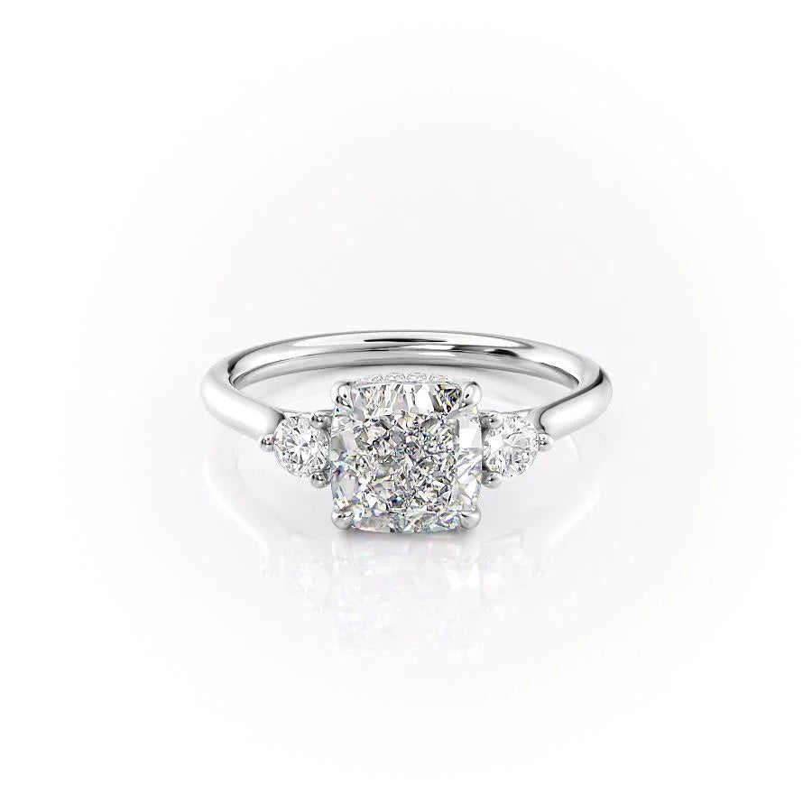 The Lia Set With A 1 Carat Cushion Lab Diamond