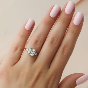 The Lia Set With A 2 Carat Cushion Lab Diamond