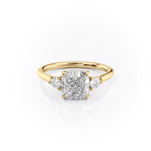 The Lia Set With A 1.5 Carat Cushion Lab Diamond