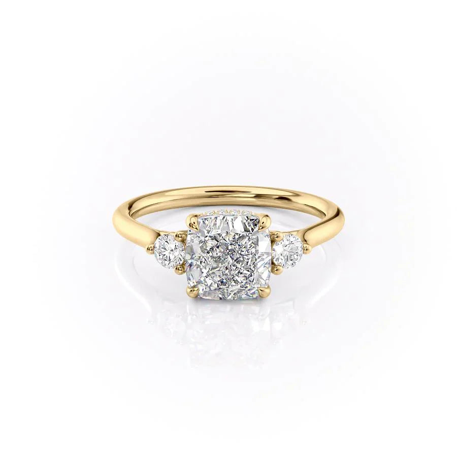 The Lia Set With A 1 Carat Cushion Lab Diamond