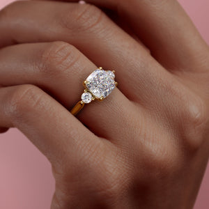 The Lia Set With A 1.5 Carat Cushion Lab Diamond