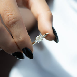 The Lia Set With A Cushion Lab Diamond