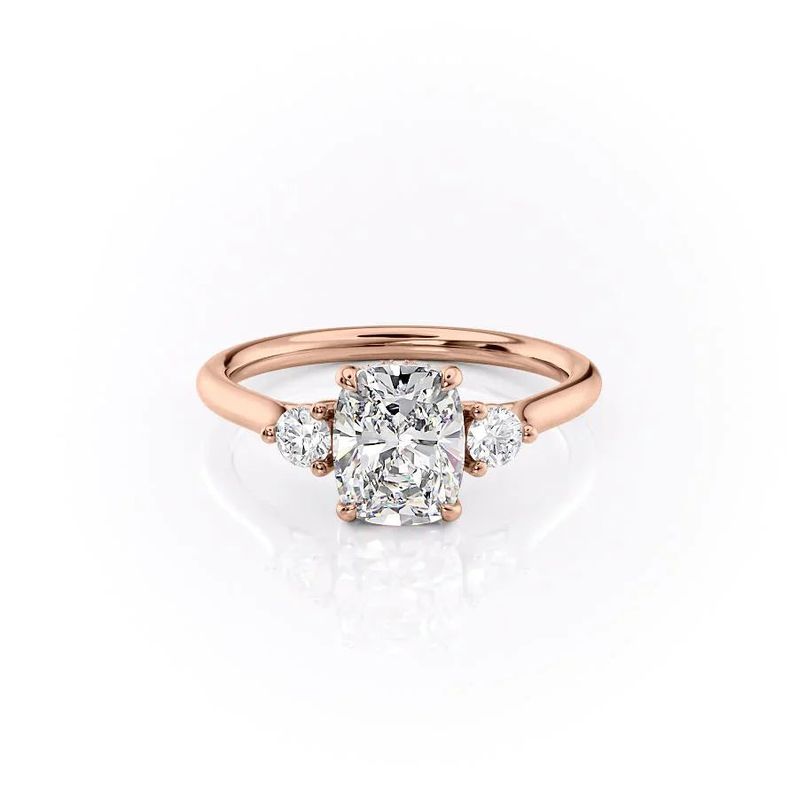 The Lia Set With A 2 Carat Elongated Cushion Moissanite