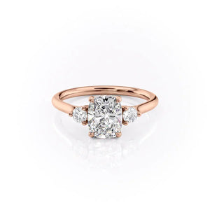 The Lia Set With A 1.5 Carat Elongated Cushion Lab Diamond