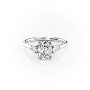 The Lia Set With A 3 Carat Elongated Cushion Lab Diamond