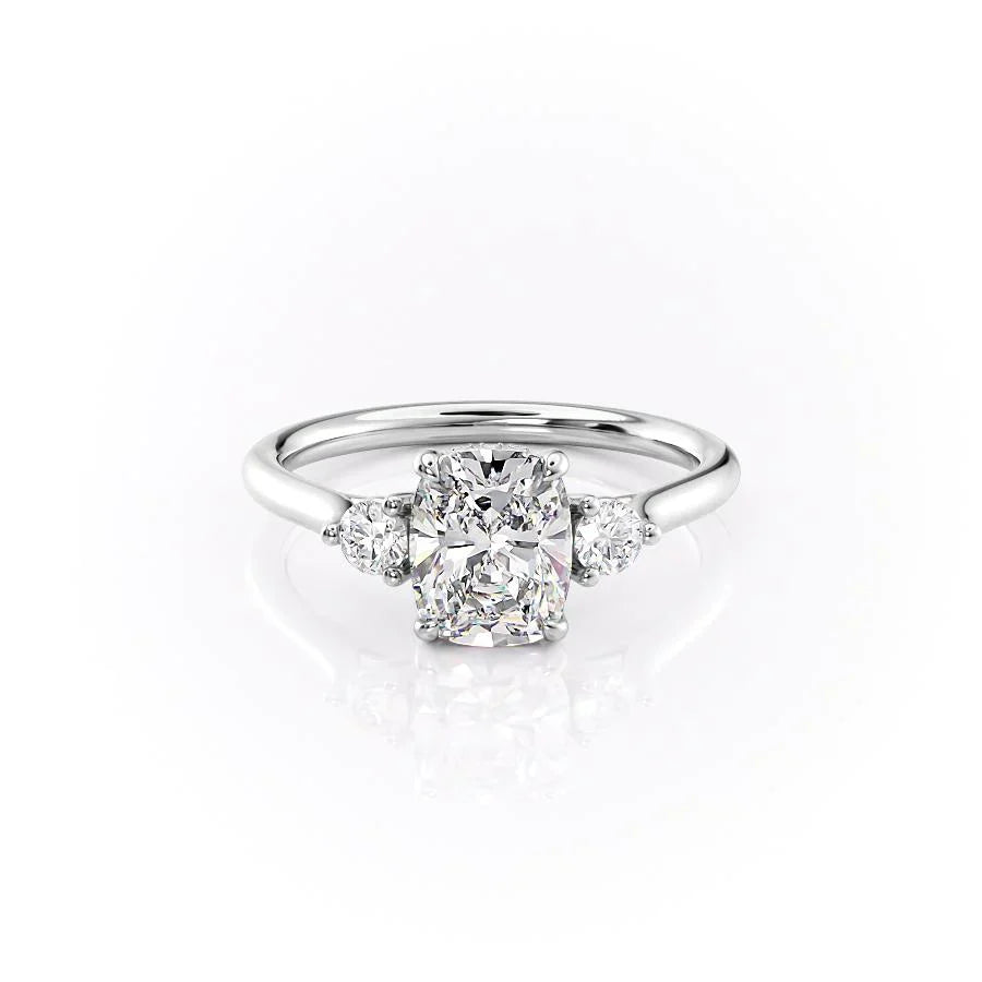 The Lia Set With A 2 Carat Elongated Cushion Lab Diamond