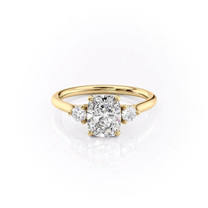 The Lia Set With A 1 Carat Elongated Cushion Lab Diamond