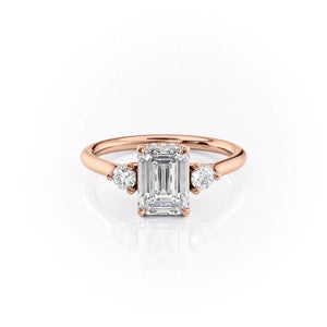 The Lia Set With A 1 Carat Emerald Moissanite