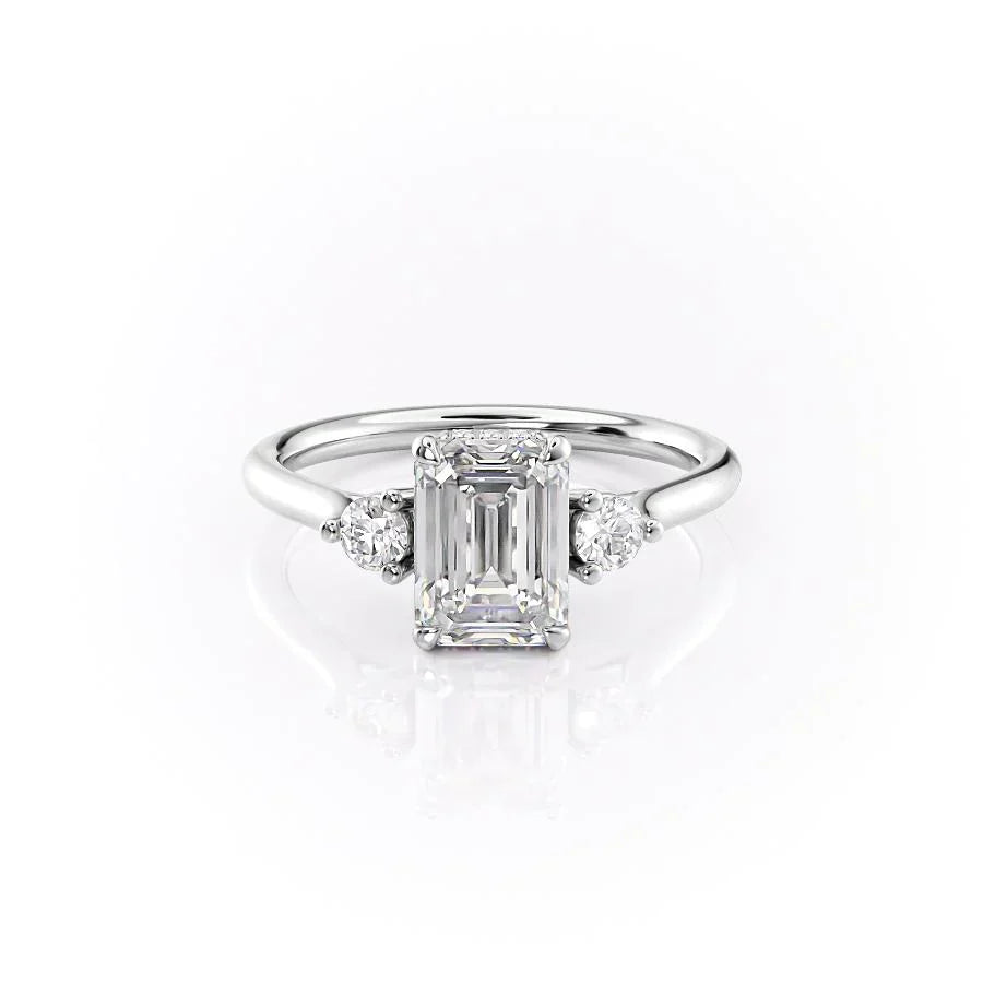 The Lia Set With A 1 Carat Emerald Moissanite