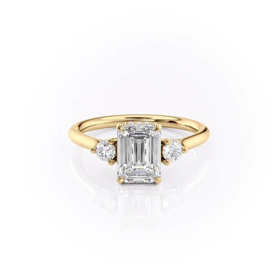 The Lia Set With A 5 Carat Emerald Moissanite