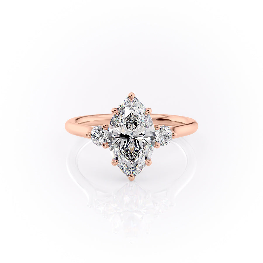 The Lia Set With A 1 Carat Marquise Lab Diamond