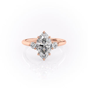 The Lia Set With A 3 Carat Marquise Moissanite