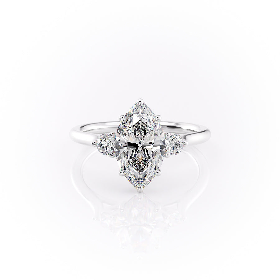 The Lia Set With A 2.5 Carat Marquise Lab Diamond