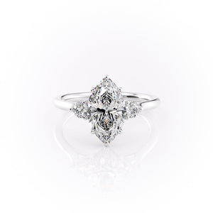 The Lia Set With A 5 Carat Marquise Moissanite
