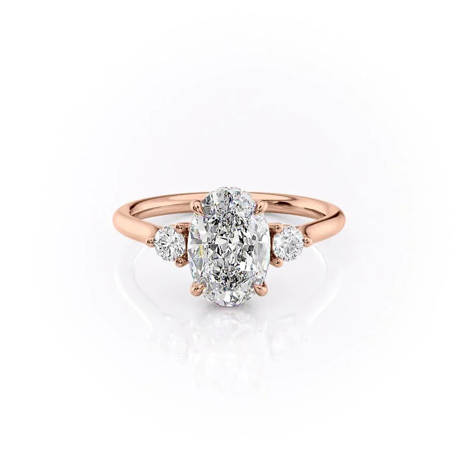 The Lia Set With A 2.5 Carat Oval Lab Diamond