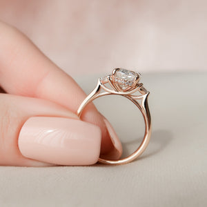 The Lia Set With A 3 Carat Oval Lab Diamond