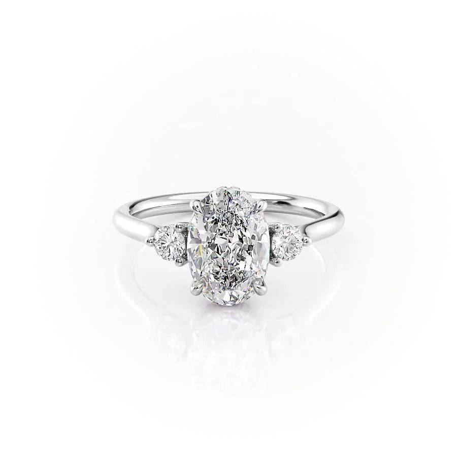 The Lia Set With A 3 Carat Oval Lab Diamond