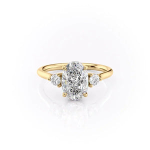 The Lia Set With A 4 Carat Oval Moissanite
