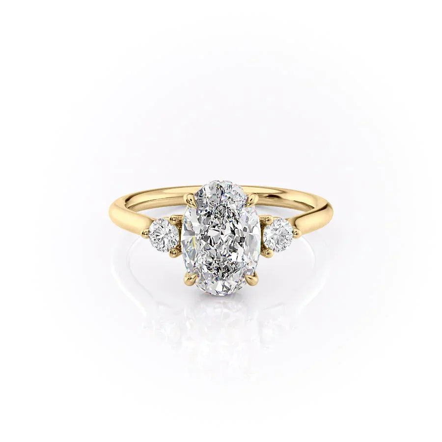 The Lia Set With A 1.5 Carat Oval Lab Diamond