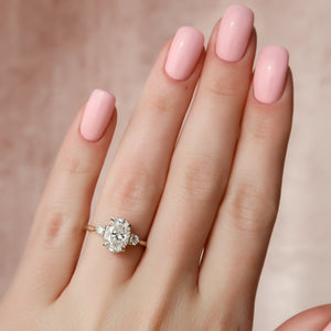 The Lia Set With A 1.5 Carat Oval Lab Diamond